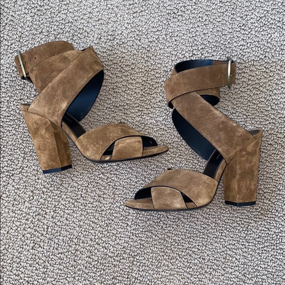 Saint Laurent crossover strap heel sandals